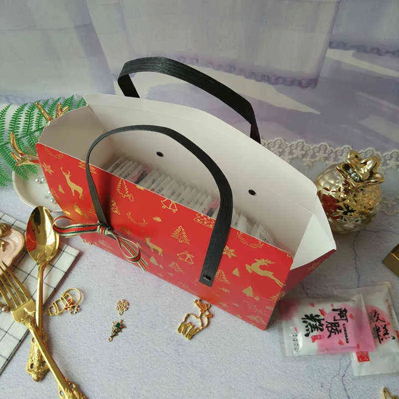 LBSISI Yaşam 5 Adet Noel Kolu Hediye Kutusu Şeker Kurabiye Kağıt Kutuları Cupcake Çikolata Bisküvi Nougat Noelry H1231 için