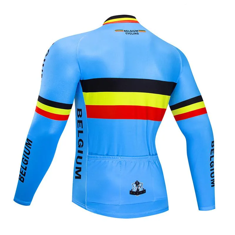 Zimowe Jersey 2020 Pro Team Belgium termalowe polarowe ubrania rowerowe mtb rowerowe dżersey spodne