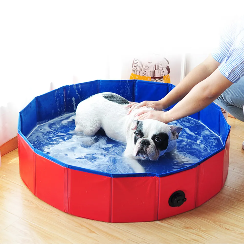 Faltbare Hundebadewanne Badewanne Haustier Schwimmen Zusammenklappbarer Badepool für Hunde Katzen Kinder LJ201203