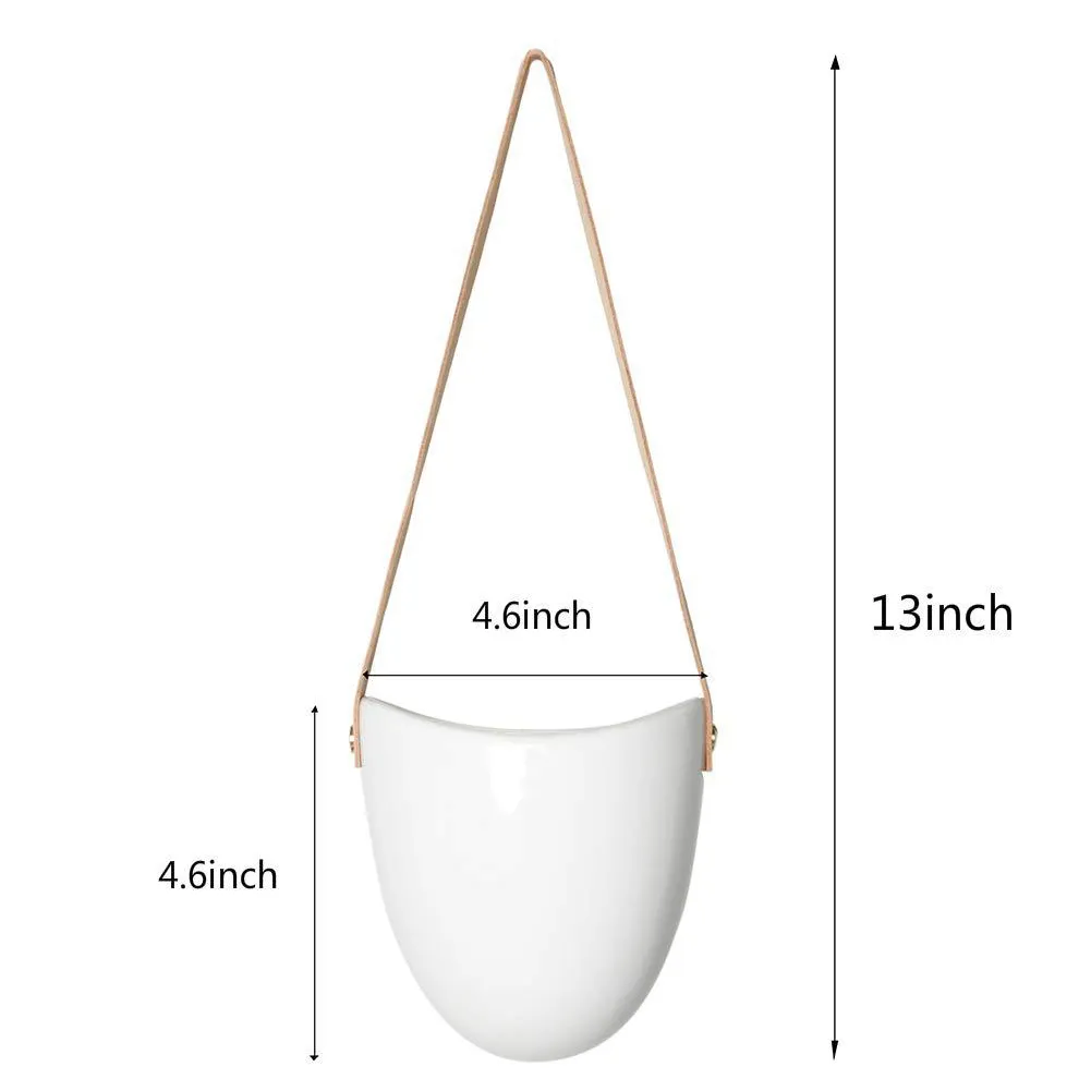 3 pièces porte-pot de fleur succulente maison décorative avec corde suspendue jardinière mur blanc pratique élégant moderne en céramique C1115317z