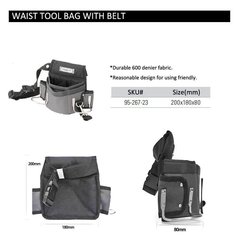 95-267-23 waist tool bag with belt size