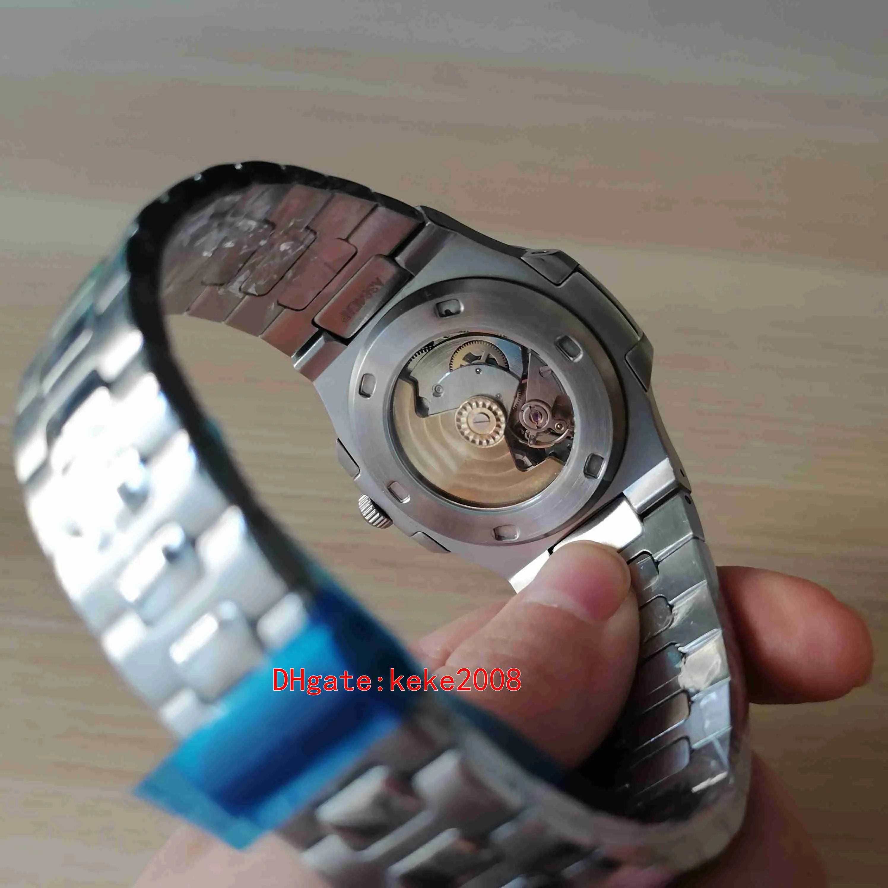 Topselling de alta qualidade relógios masculinos relógio 5711 1a-018 5711 40mm aço inoxidável movimento asiático automático transparente mecânico men343r