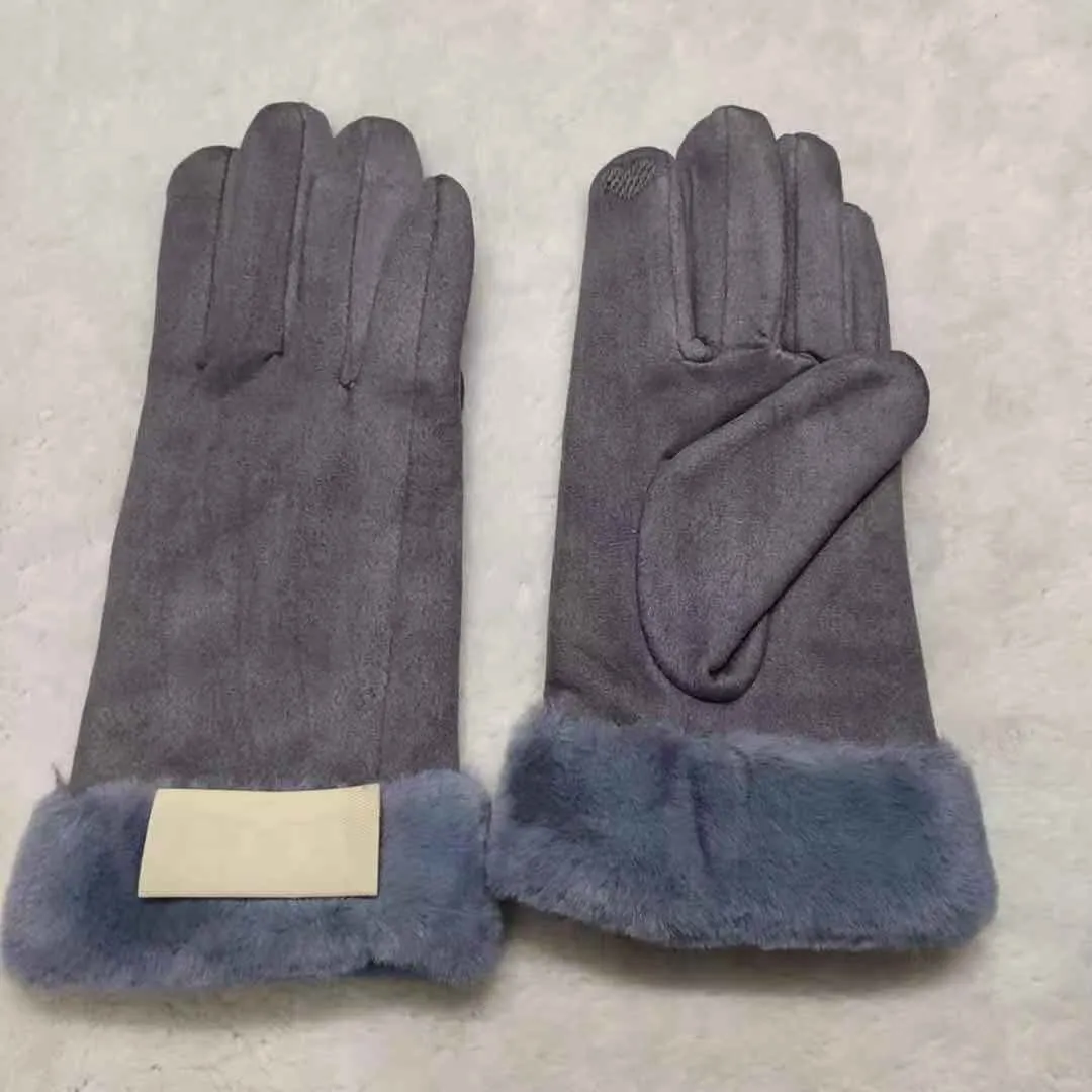 Gants européens et américains pour femmes, automne-hiver, écran tactile, avec peluche et gants chauds épais, 292E