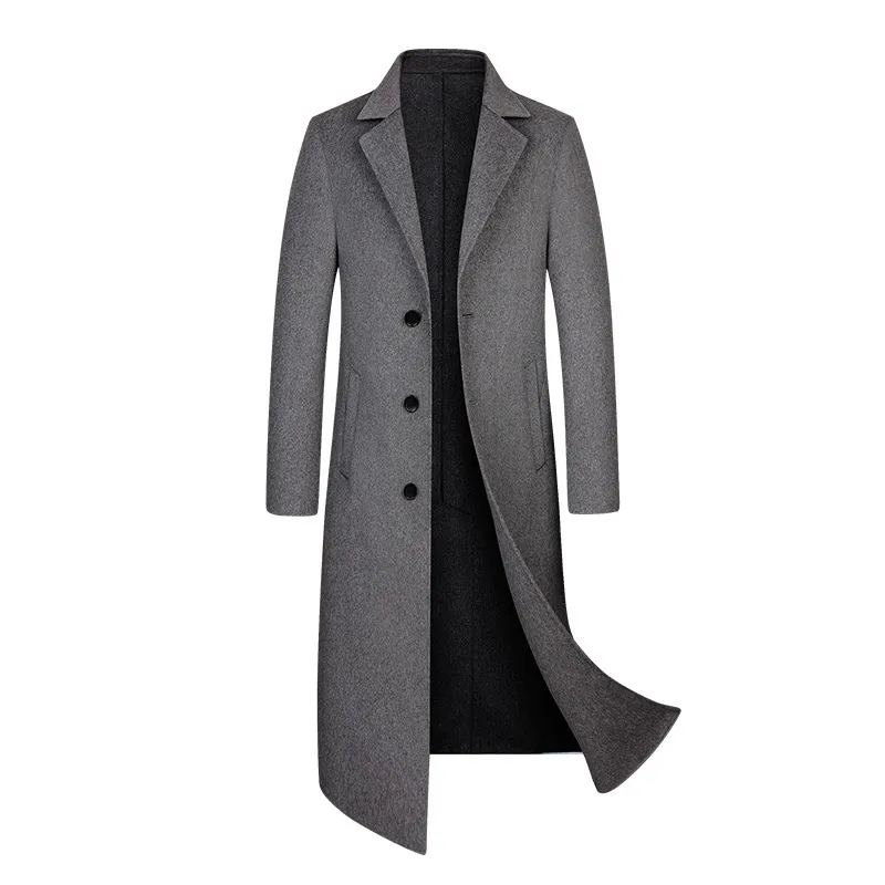 Arrivée hiver de haute qualité 70% de laine longue trench-coat Menmens laine décontractée vestetsplussize m3xl 201116