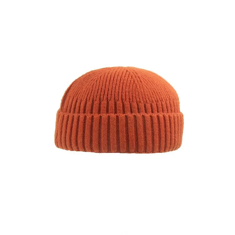 Knitted Hats for Women Skullcap Men Beanie Hat Winter Retro Brimless Baggy Melon Cap Cuff Docker Fisherman Beanies Hats for Men1301f