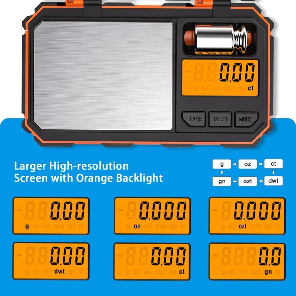 Digitale Miniwaage, 200 g, 0,01 g, Taschenwaage mit 50 g Kalibriergewicht, elektronische Smart-Waage für Lebensmittel, Tabletten, Schmuck, 2011172553