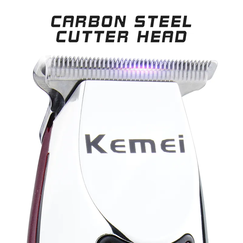 Kemei المهنية آلة قطع الشعر المتقلب للرجال قابلة للشحن قطع اللاسلكي المقص الحلاقة الكهربائية الحلاقة 220216