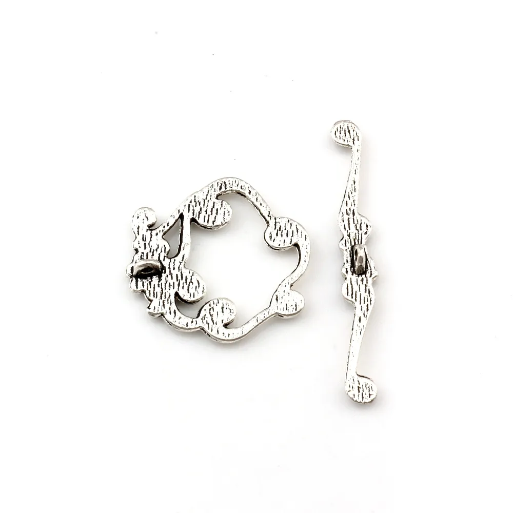 50 zestawów Antique srebrny stop cynku otkłania klamry do majsterkowania bransoletki naszyjnik biżuteria Making Accessories F-69326W