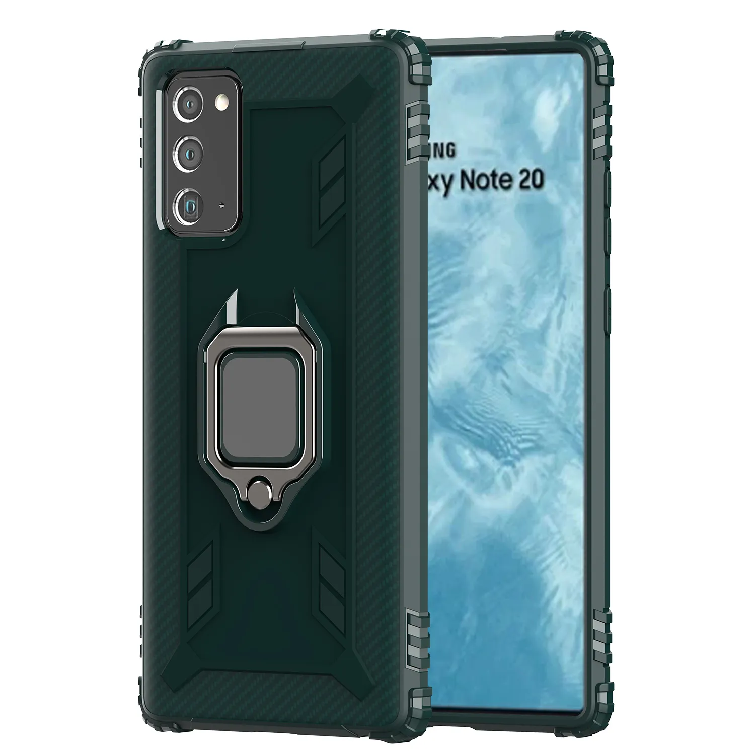 Custodie Samsung Galaxy S21 Plus Note 20 Ultra S20 FE M51 A51 A71 Custodia morbida in silicone in fibra di carbonio Anello magnetico Custodia protettiva posteriore