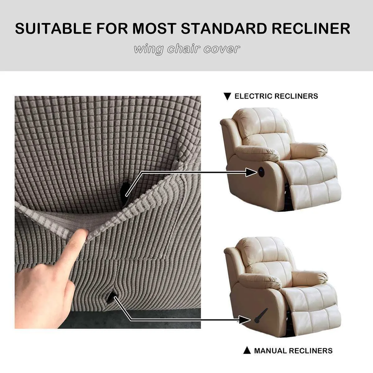 Élastique All-inclusive Recliner Chair Cover Non-slip Protector Sofa Cover Massage Sofa Couch Cover pour Wingback Fauteuil Sofa 201119