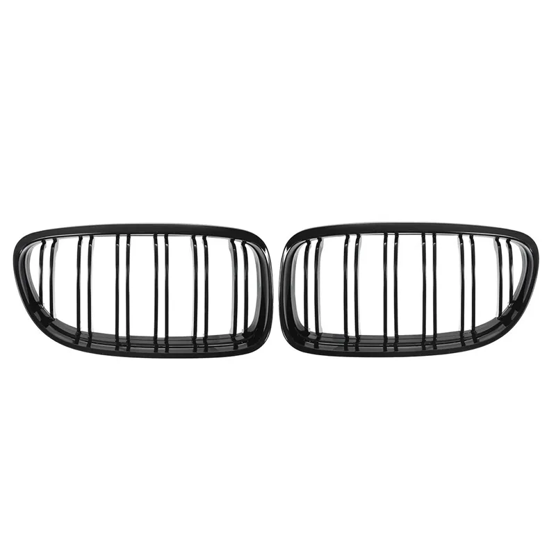 New Look Car Grille Grillフロント腎臓光沢2ラインダブルスラットBMW 3シリーズE90 E91 2009 2011 2011 2012カースタイリング