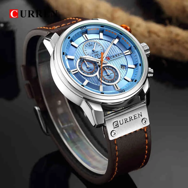 CURREN Mode Datum Quarz Männer Uhren Top-marke Luxus Männlichen Uhr Chronograph Sport Herren Armbanduhr Hodinky Relogio Masculino 22222y