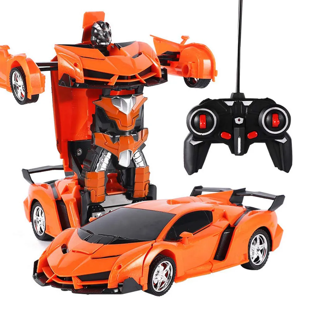 2.4 GHz Remote Control Car Deform Car Robot Toy 360 Degree Rotating One Button Transform RC Car Toy For Kids Birthday Gift #40 201211