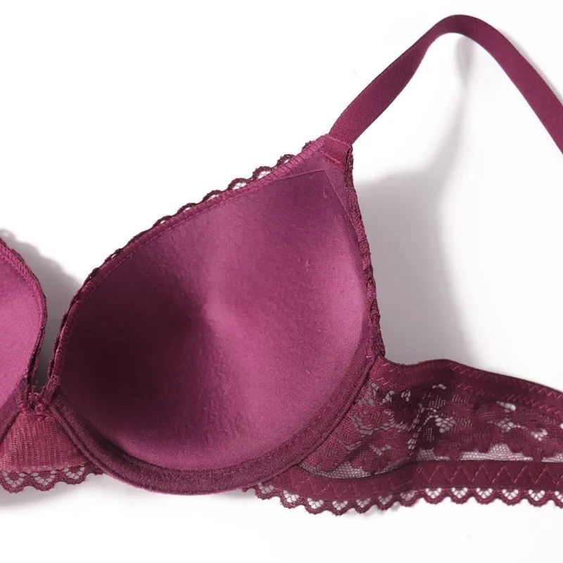 Beauwear 75 80 85 B C Fincan kadın 3/4 Fincan Dalma Sütyen Seksi Dantel Katı Renk Ince Kalıp Kupası Sütyen Kilitli Balenli Bralette 220311