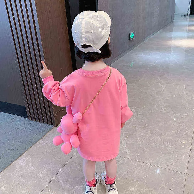 Girl Sets Children Kids Clothe Cute Winter Long Sleeve Classic Outfit with Bag for 1-12T Casual Birthday Party Holiday Suit G220310