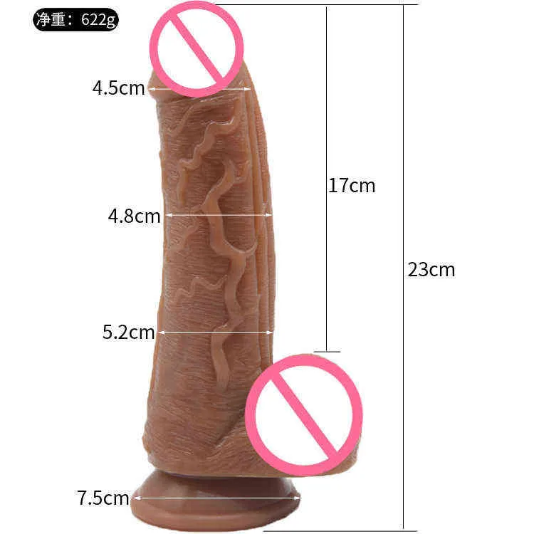 Nxy dildo's anaal speelgoed faak5 2cm dikke kunstmatige penis dubbellaagse siliconen dildo vrouwelijke zuignap masturbatie stick sex producten 0225