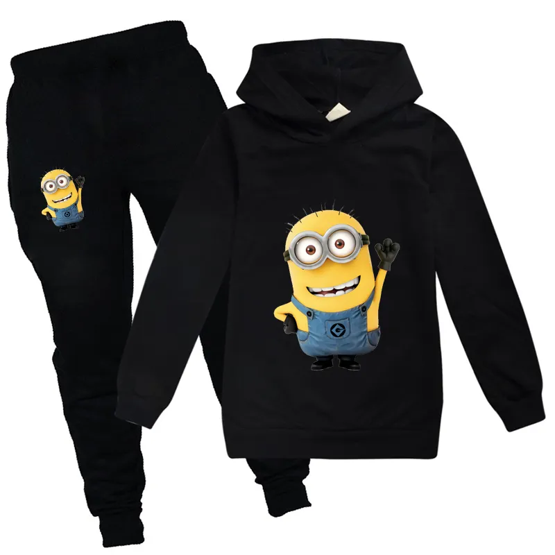 Funny Cartoon Cute Minions Baby Winter Clothes Print Kawaii Toddler Boys Girl Fall Clothing Sets Kids Yellow Outfit 2011269927461