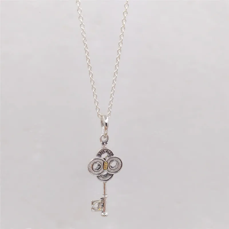 sieraden Ketting Designer pandora Valentine Key Flower 14K Goud 925 Sterling zilveren Designer Ketting voor vrouwen hanger sets bir2768