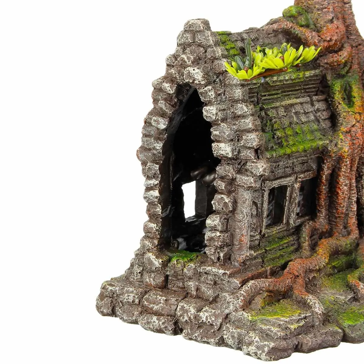 Resina Tree House Rium Paisagem Decoração Home Tank Hidding Castle Cave Ornament Y200917