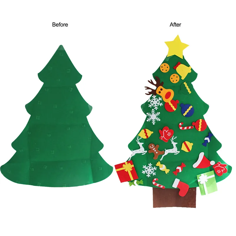 DIY Felt Christmas Tree Ornaments Navidad Decorations for Home Natal Kerst Year Gift Kids Xmas Noel Y201020