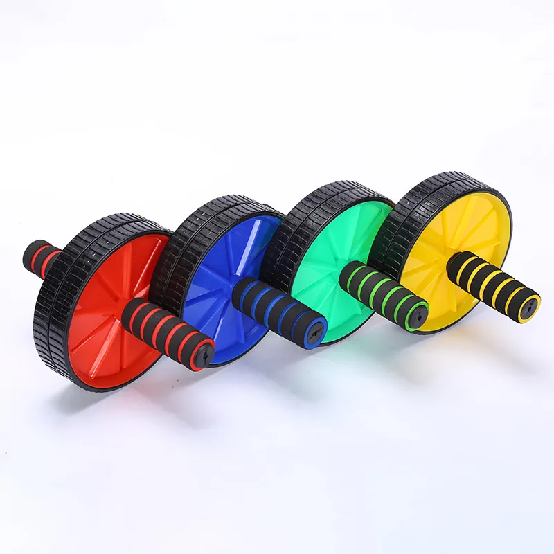 Double-wheeled bijgewerkte ab-abdominale perswiel rollen CrossFit Oefening Apparatuur voor Body Building Fitness voor Home Gym Y1892612