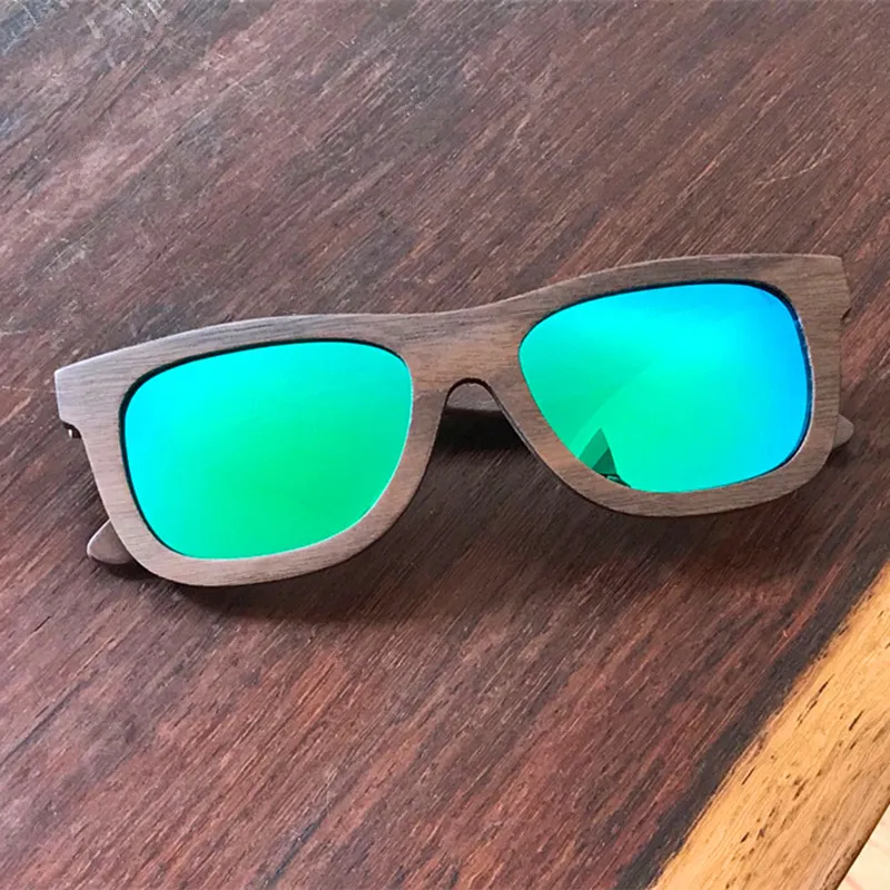 Handmade Black walnut wood frame sunglasses for women men Polarized vintage Bamboo wooden sun glasses Beach Anti-UV eyeglasses J1211