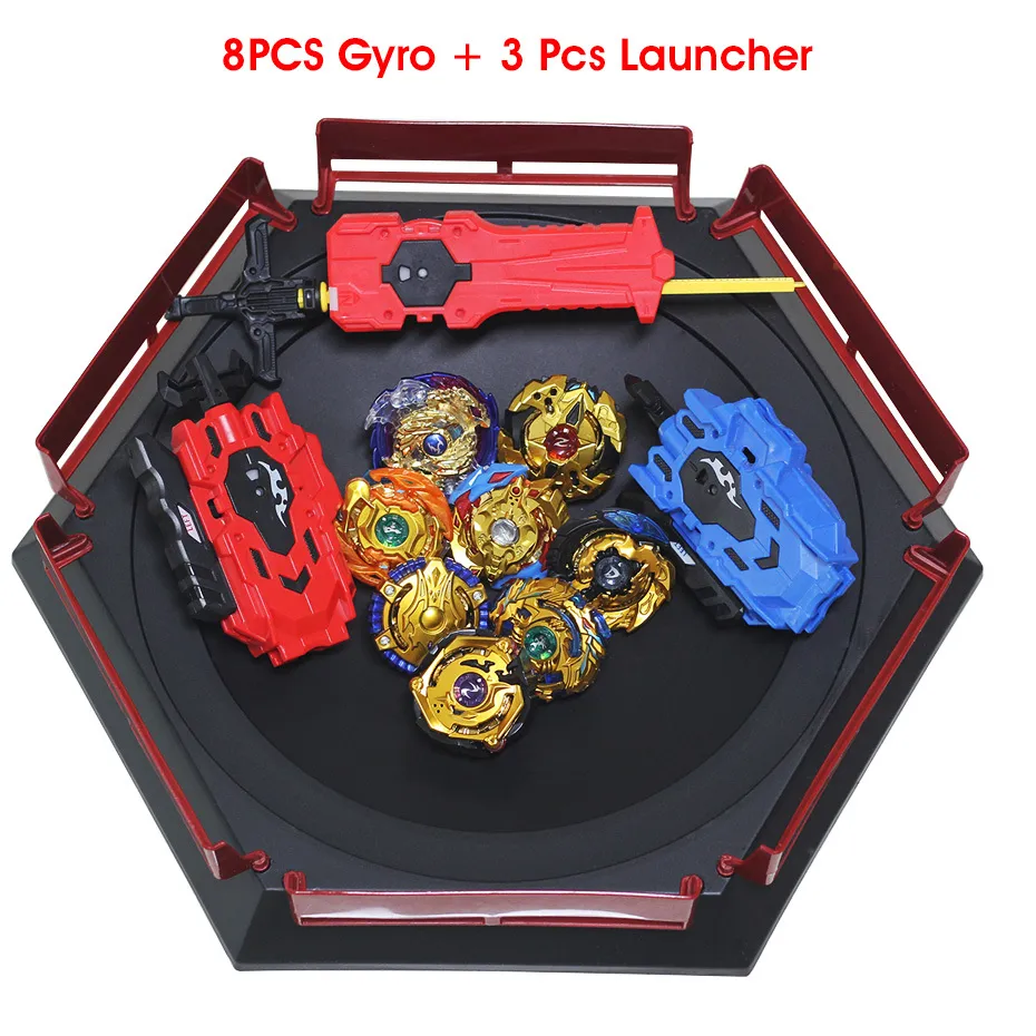 Takara Tomy Bey Bay Burn Gold Set Toys Launcher Arena Launcher Metal Gyro Toy Child Box Boy Boy Blades Y200109226o
