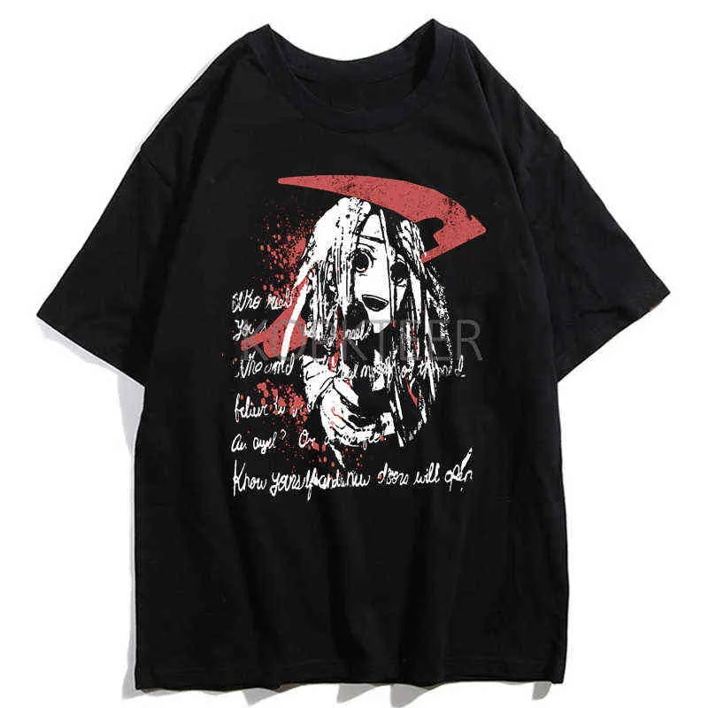 Angels of Death Rachel Gardner Isaac Foster Anime T-shirt Mannen Dames Harajuku Zomer 90s Mode Gothic Ulzzang Hip Hop Tops Tees Y220208