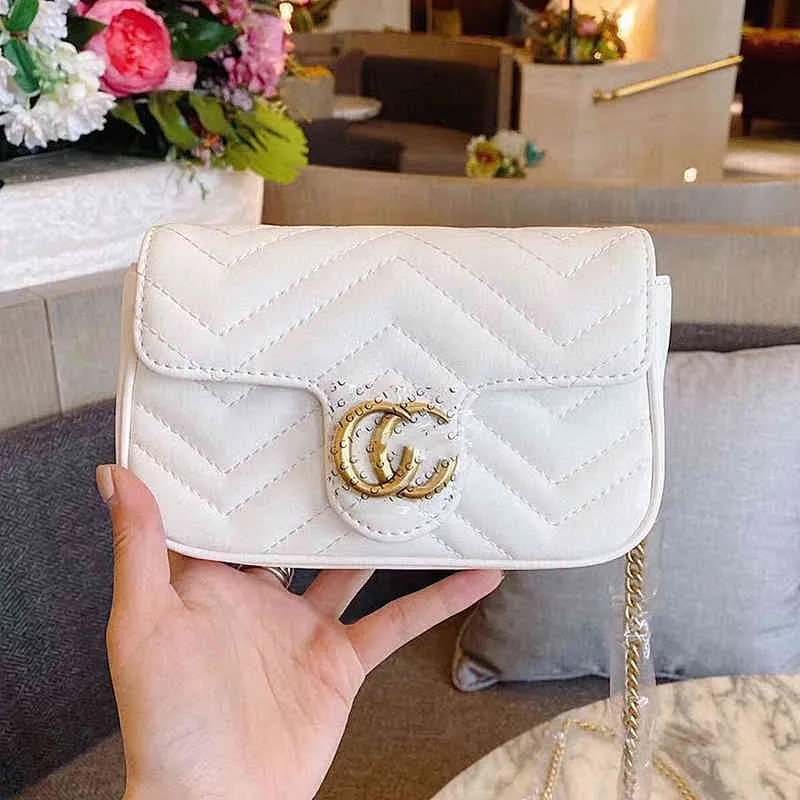 2022 Factory Wholesale New family Marmont Super Mini love Marmon small wavy double messenger chain women's bag to one 1F89