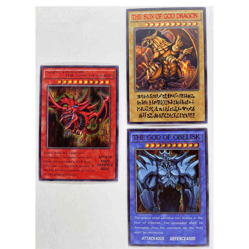 Yu Gi Oh English Egyptisk Gud Obelisk Tormentor DIY Leksaker Hobbies Hobby Collectibles Game Collection Anime Cards G220311