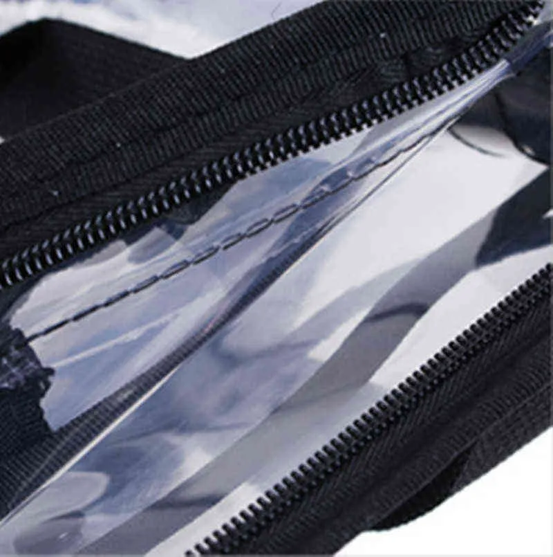 NXY Kozmetik Çanta Siyah Şeffaf Kadınlar için Marka Tasarımcısı Seyahat Depolama Omuz Kız Moda Makyaj Messenger 220302