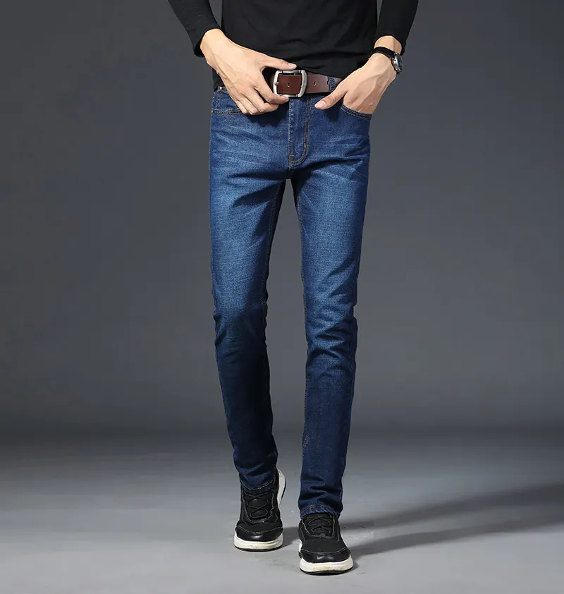 Four Seasons Hoge Kwaliteit Katoen Denim Jeans Mannen Middenkleur Merk Zakelijk Rechte Casual Jean Broek Big Size 28-40 220308