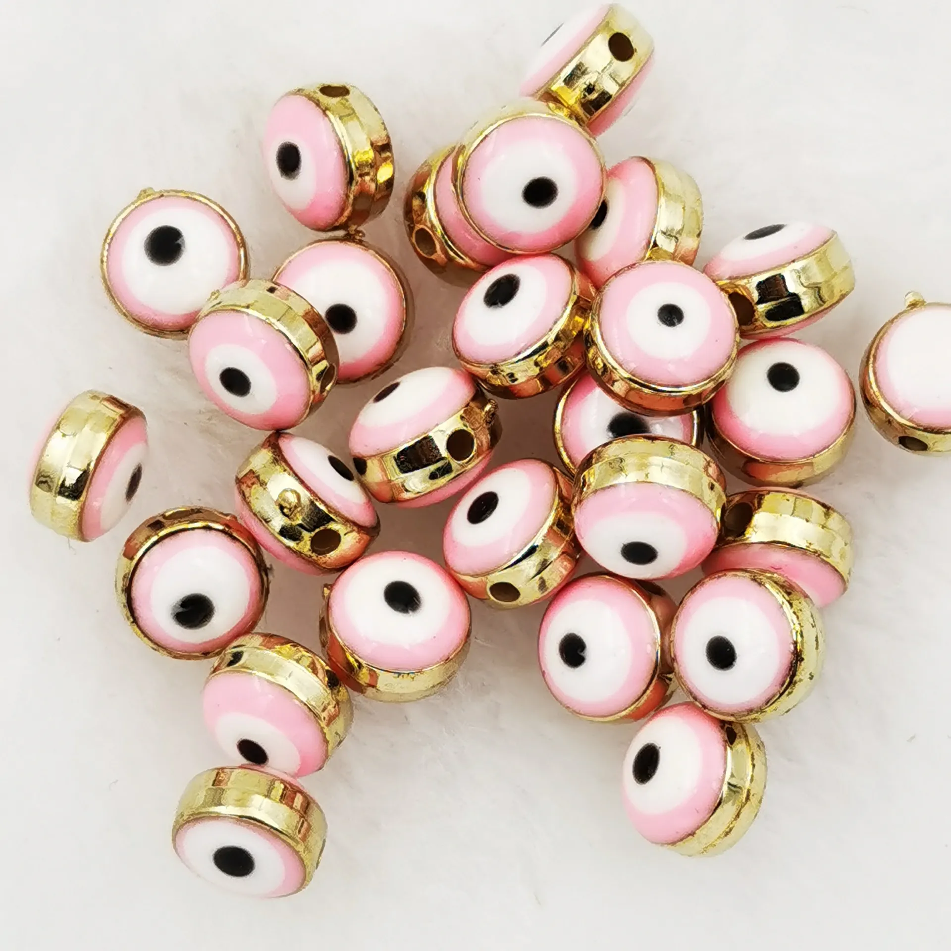 Turkish Eye Magic 8mm Charms Handmade Bracelet Neckle Earring DIY Accessories Personality Fashion Jewelry Multi-color Optional Festival Crafts Gift