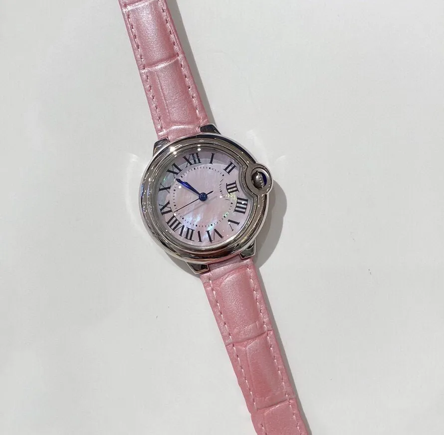 33 мм из нержавеющей стали Геометрические календарь часы женщины мать жемчужной оболочки наручные часы женские серебряные розовые циферблаты кварцевые часы