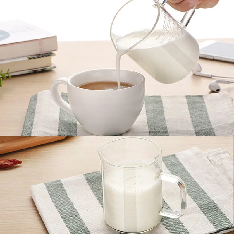 Alta borosilicato commestibile vetro misurino pentola bollitore trasparente tazza di latte microonde riscaldabile cottura accessori da cucina 201217Y