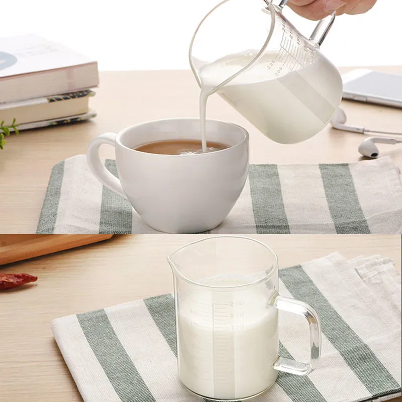 Misurino in vetro ad alta borosilicato uso alimentare Pentola Bollitore Tazza il latte trasparente Microonde riscaldabile Accessori la cucina 2012581