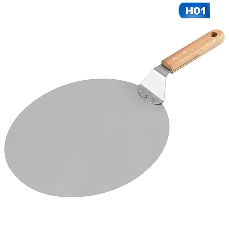 Rostfritt stålverktyg Pizza Shovel med långt trähandtag 10 / 12inch spatel för ugnsplattor