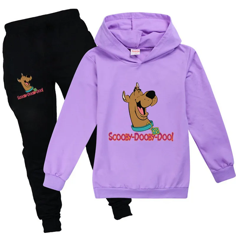 Осенний комплект одежды для мальчиков, повседневная спортивная одежда с длинными рукавами для детей, бутик Scooby Doo, детская одежда, наряды для малышей, Camisetas для девочек 2011279760703