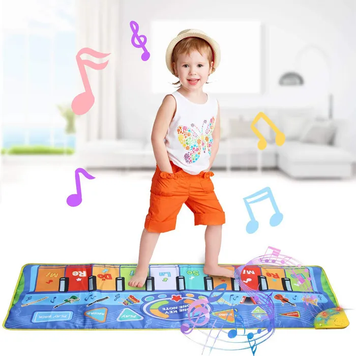 Storstor Musikmatta Baby Spela Piano Mat Keyboard Toy Music Instrument Game Carpet Educational Leksaker för Kid Presenter LJ201124