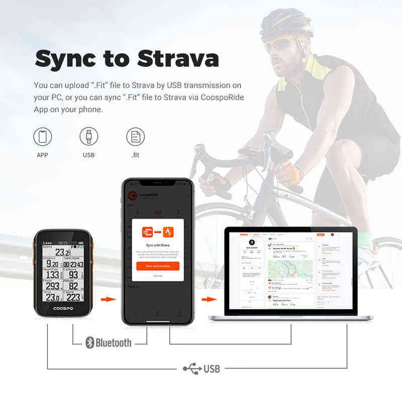 Coospo BC200 GPS Bisiklet Bilgisayarı 2.4 inç ANT + Bluetooth5.0 Bisiklet Kilometre Kilometre Sayacı Çok Dilli Bisiklet destek tutucu 220.119