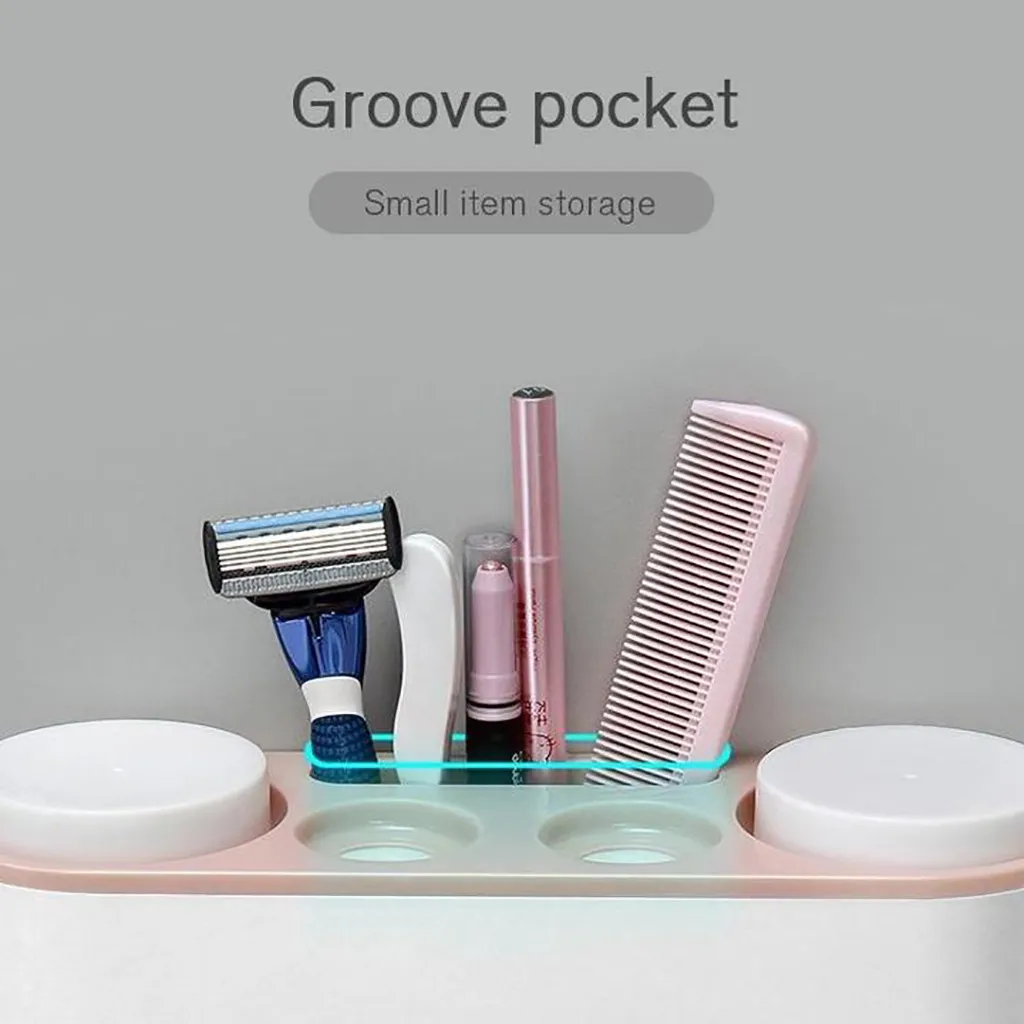 Accessoires de salle de bain Set Porte-brosse à dents Porte-distributeur de dentifrice automatique Porte-brosse à dents Support mural Outils Set # G8 Y200407