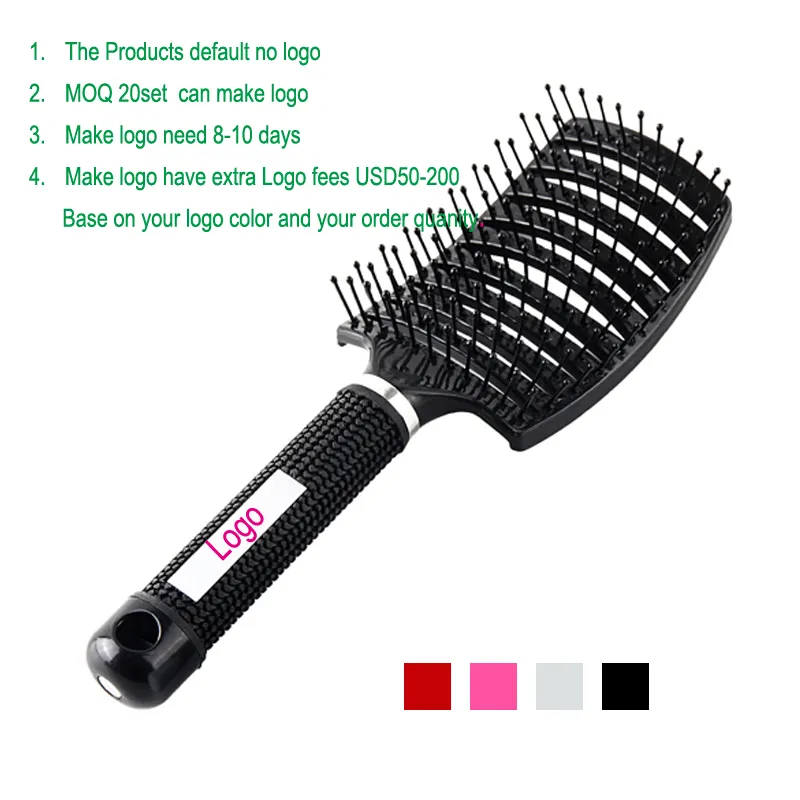 CM007 Women Hair Scalp Massage Comb Wet Curly Detangle big curve Hair Brush comb for Salon Hairdressing Styling Tools accept Logo OEM