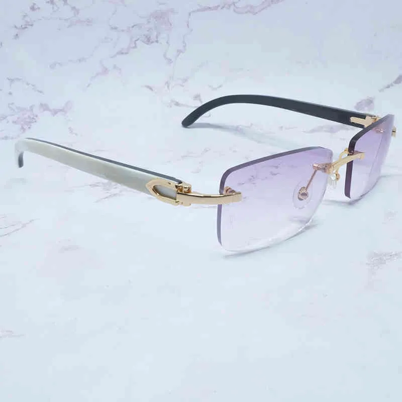 نظارات شمسية عالية الجودة 10 ٪ من مصمم الفاخرة الجديد للرجال والنساء النظارات الشمسية بنسبة 20 ٪ من بوفالو قرن ريمليس مربع أبيض أسود نظارات النظارات Gafas