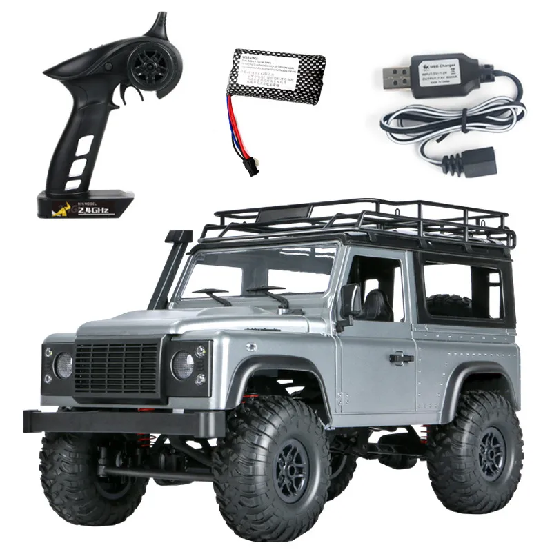 Voiture RC à quatre roues motrices, échelle 1/12, Defender, électrique, télécommande, jouet pour garçon, cadeau avec lumières LED, MN99s 4WD