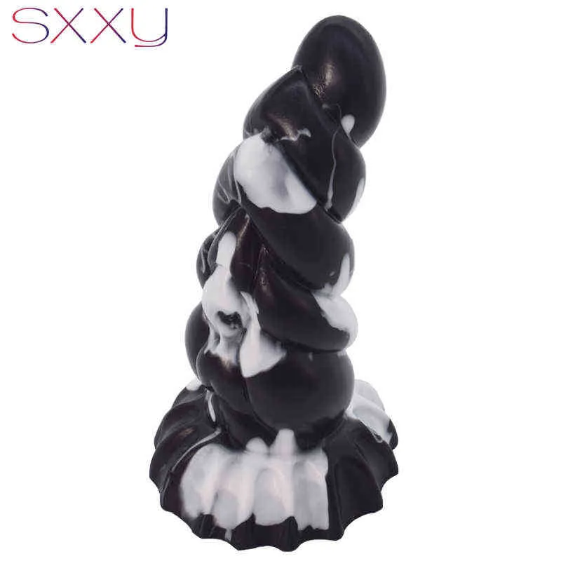 Brinquedos nxy anal brinquedos sxxy brinquedos para homens mulheres líquido silicone butt plug monster monstro misódio realista sexo de sexo g spot mastu1082762