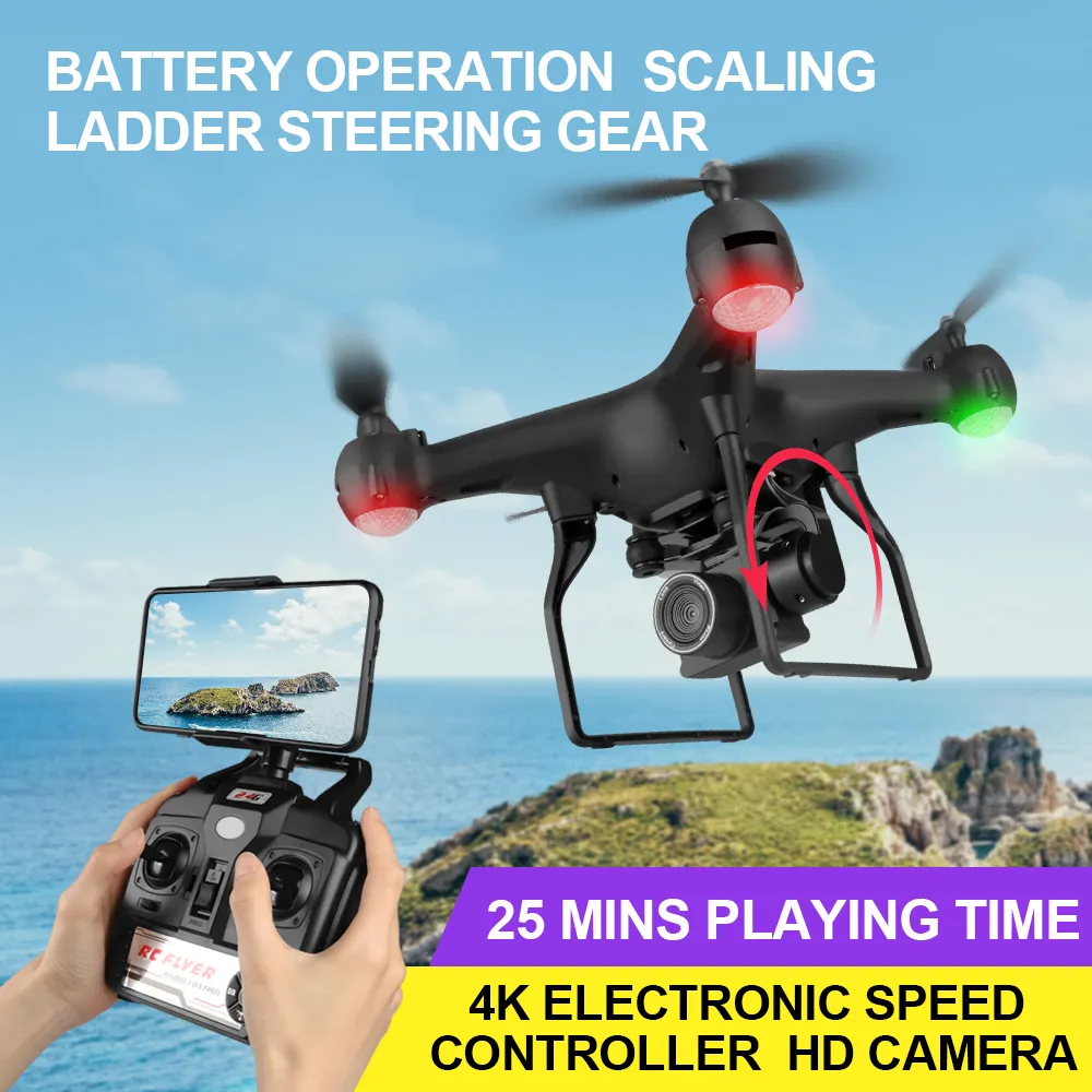 Eboyu F68 Wi -Fi FPV RC Drone 4K 1080p Широкий угол регулируемый ESC HD Высота RC Quadcopter Drone 25min Time1786357