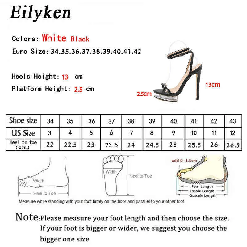 Sandales Eilyken papillon-noeud sandales bout ouvert transparent plate-forme femme boucle sangle robe talons sandales blanc noir chaussures 220310