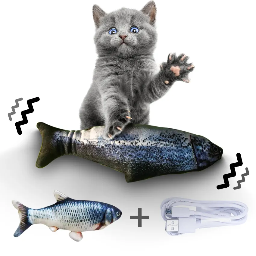 Jouet électrique pour chat, chargement USB, Simulation de poisson, pour chien, chat, animal de compagnie, à mâcher, jouet en peluche interactif, herbe-aux-chats, électronique, 174Z