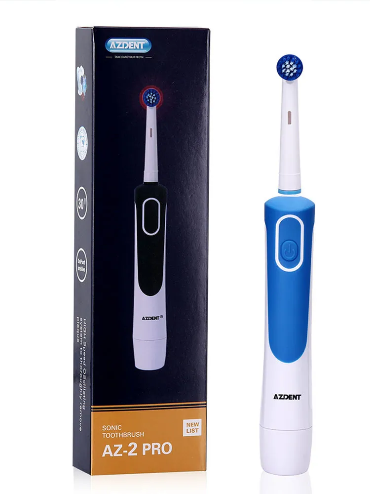 Azdente AZ-2 Pro Elétrica Toothbrush Advanced Rotary Cleaner oral com 4 cabeças substituídas Presente 220224