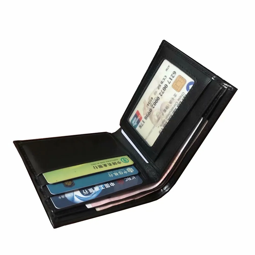 lederen herenbedrijf korte luxe portemonnee zwarte portemonnee kaarthouder cadeaubon kaarten houder klassieke mode wallets219q